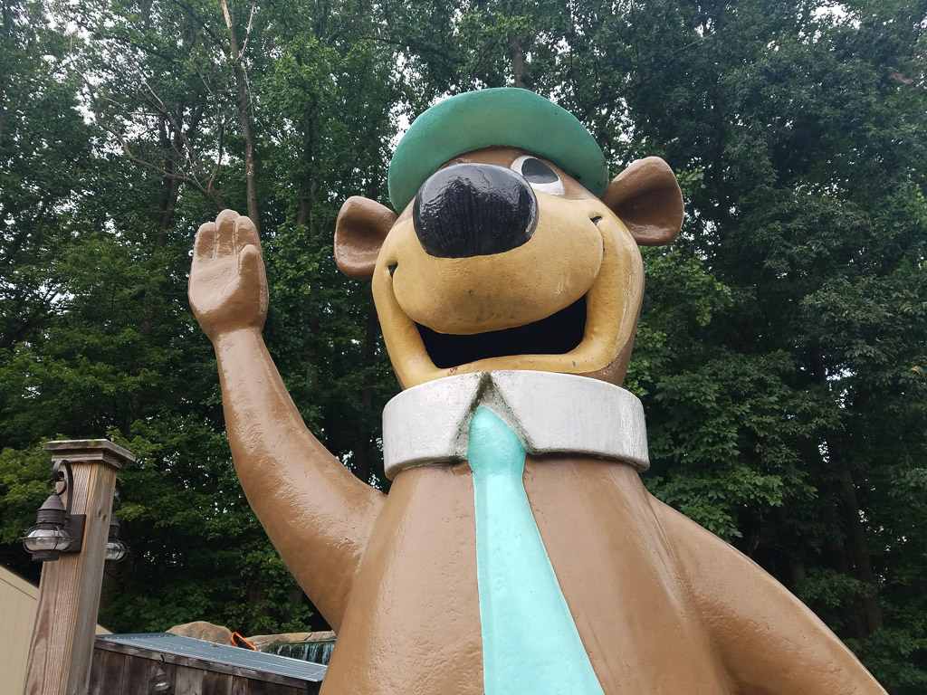Yogi Bear statue at Jellystone campground